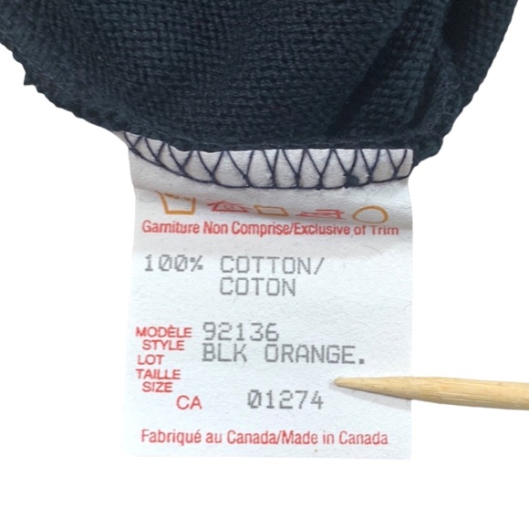 Vintage Tosani - 3D Coogi Style Black and Orange  100% Cotton Sweater - Picture 7 of 7